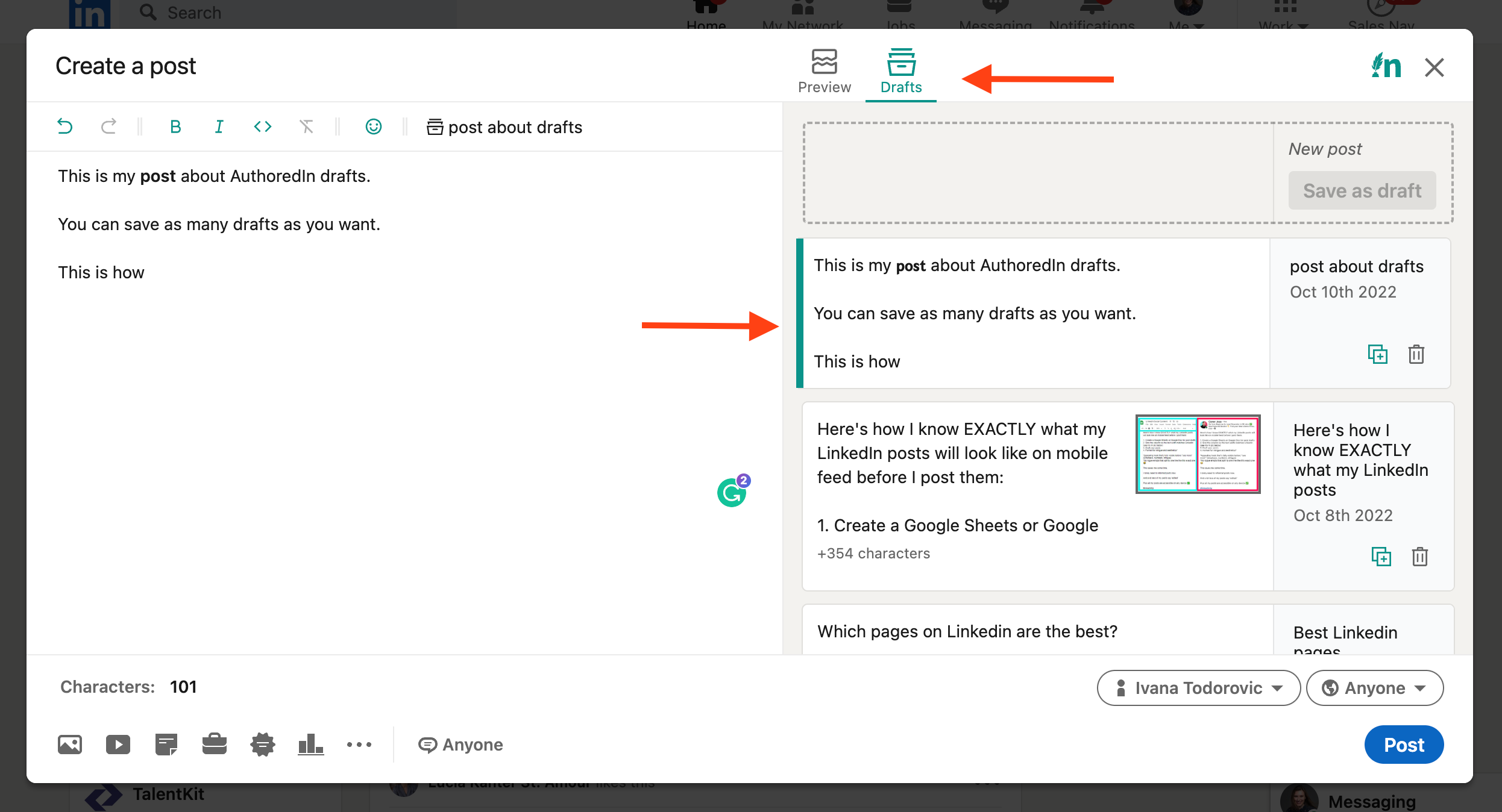 How Can I Save Drafts On AuthoredUp User Guide AuthoredUp