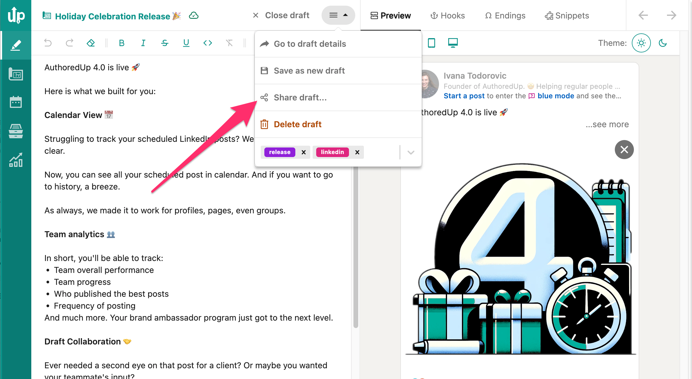 How To Share Draft With My Team Members Business AuthoredUp